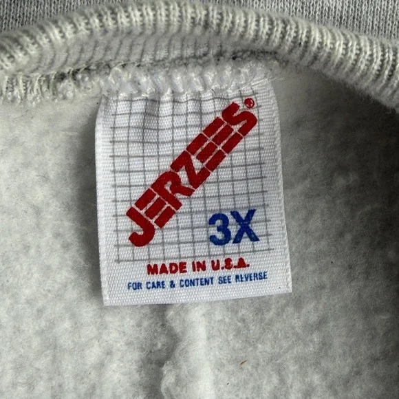 Vintage Bald Eagle Sweatshirt Mens 3XL Gray Jerzees Hand Painted USA 90s - Picture 4 of 8